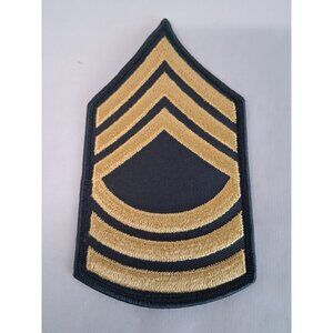 US Army Master Sergeant E-8 Insignia Patch OD Olive Drab 3 x 5.5 VTG Surplus NOS